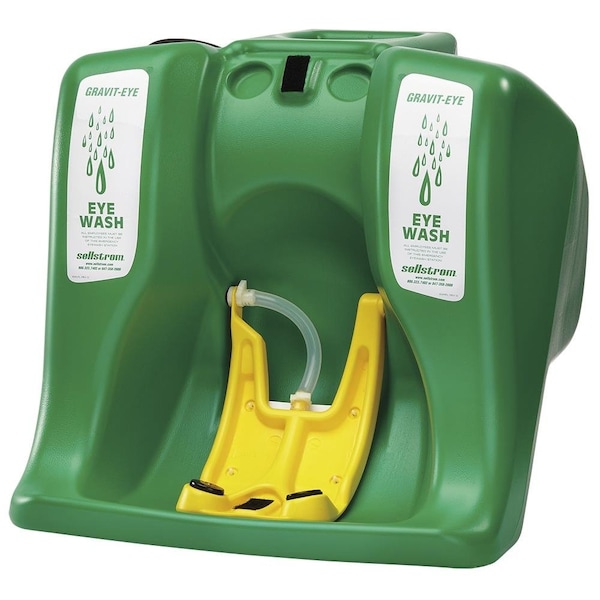 Gravit-Eye Portable Eyewash Station, Gravity Feed, 16 gal. Capacity, Dual Spray Heads